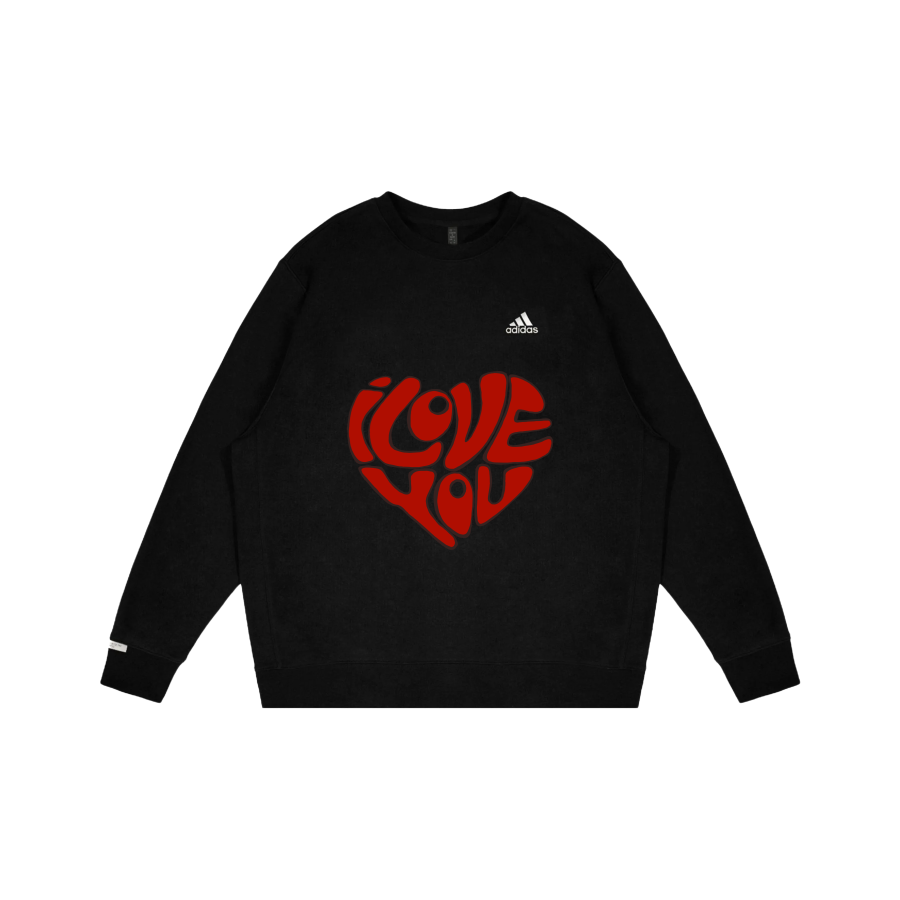 Adidas Adidas LABEL Sweatshirts Unisex Black Crew Neck Moderate
