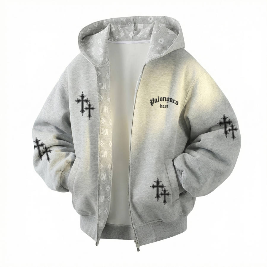 PAL ONGACO Sweatshirts Unisex Hooded Moderate Cardigan