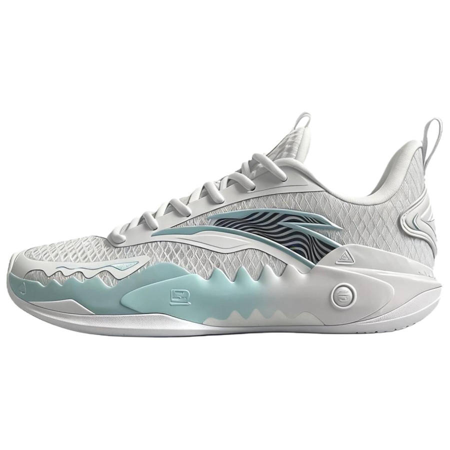 Anta Shock Wave 5 Cushioning, Wear Resistant Low top Basketball Shoes Men's White