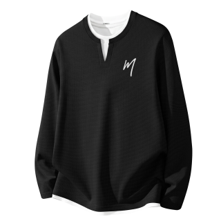 MINISO T Shirts Unisex Crew Neck Moderate Mock Two Piece