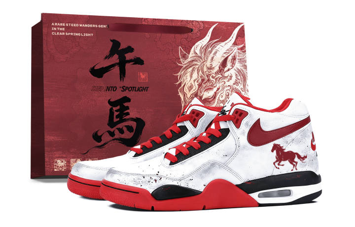 Nike Nike Flight Legacy Abrasion Resistant Mid top Vintage Basketball Shoes Unisex Red White