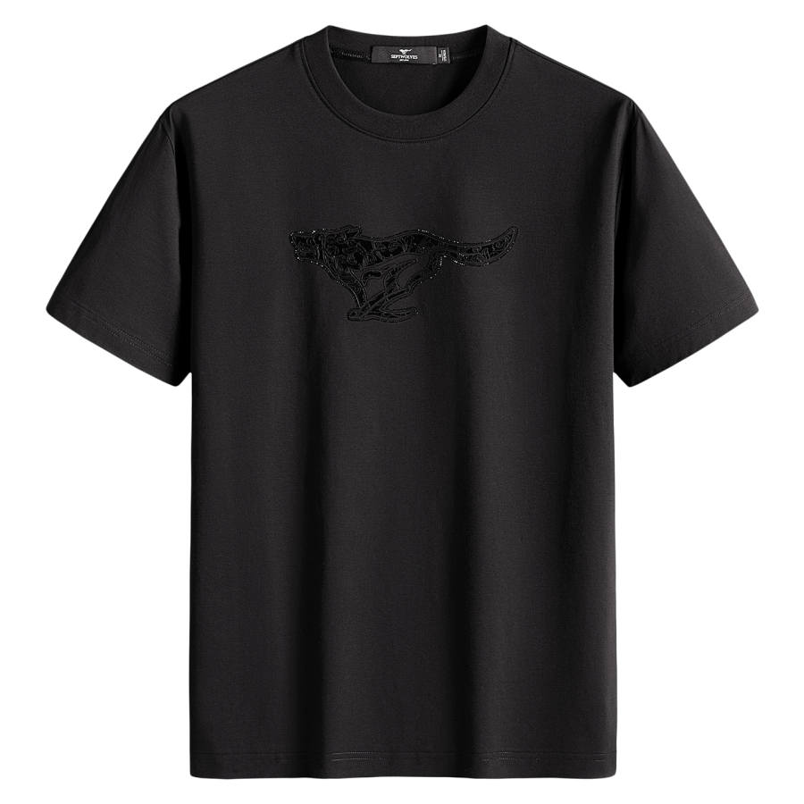 SEPTWOLVES SEPTWOLVES T Shirts Men's Black Crew Neck