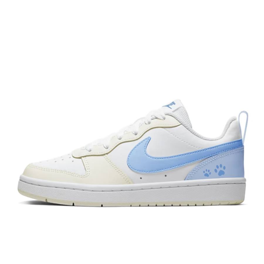 Nike Nike Court Borough Abrasion Resistant Slip Resistant Low top Skateboard Shoes Women's White Yellow Blue