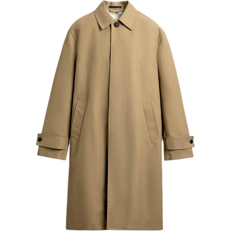 ZARA Trench Coats Men's Beige Lapel Moderate