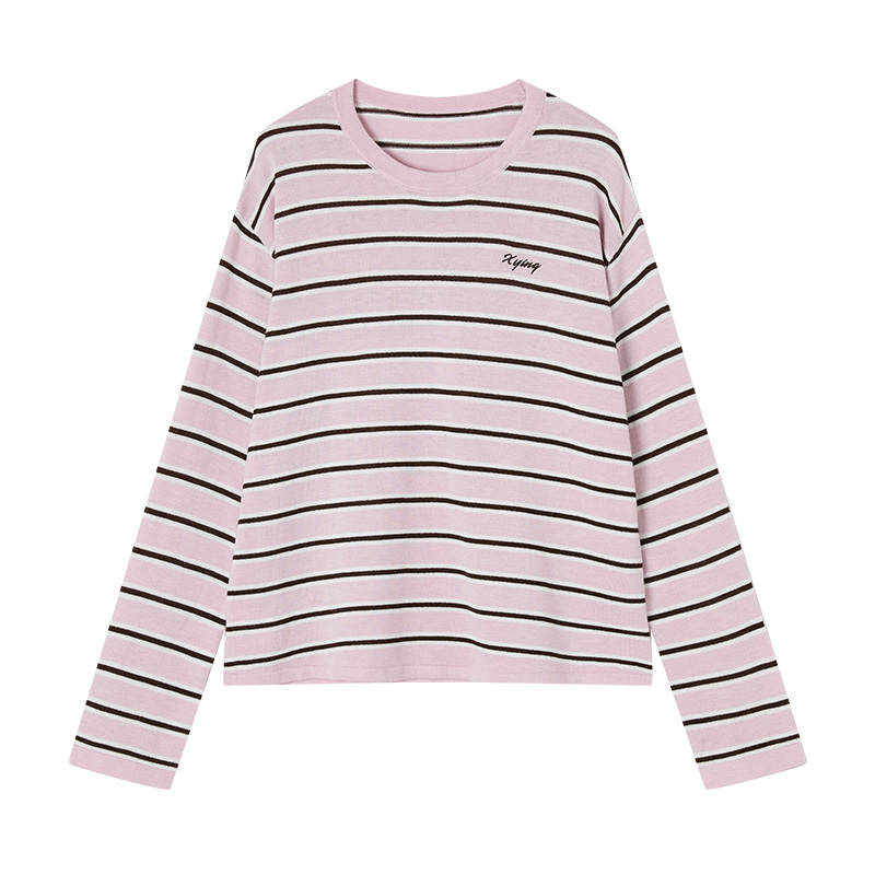 XIANGYING Knitwear Women's Silver Peony Crew Neck Thin Base Layer