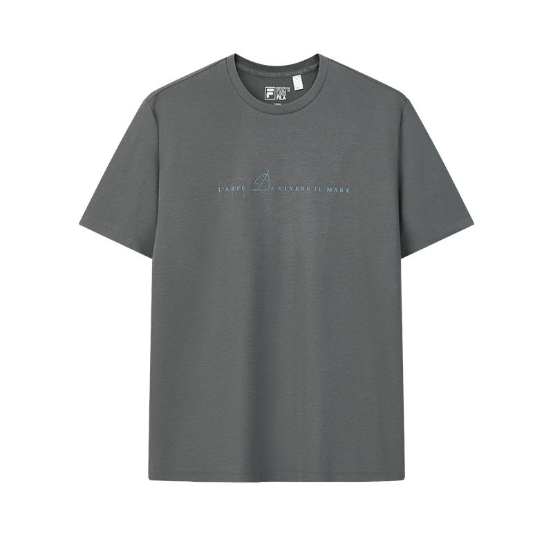 FILA WHITE T Shirt Men's Dome Gray