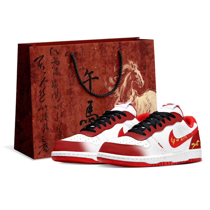 Nike Nike Big Galloping Horse Welcome Spring Shopping Bag Cushioning Lightweight Low top Skateboard Shoes Men's Red