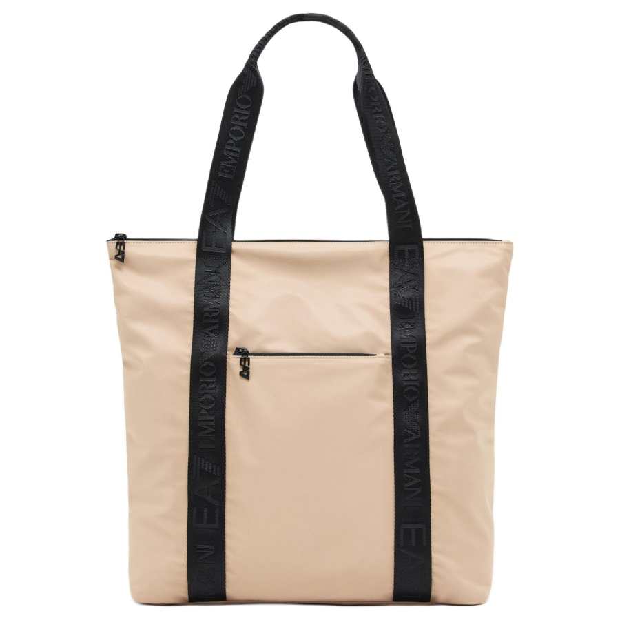 EMPORIO ARMANI EA7 Polyester Tote Bag, Shopping Bag, Handbag Women's Beige