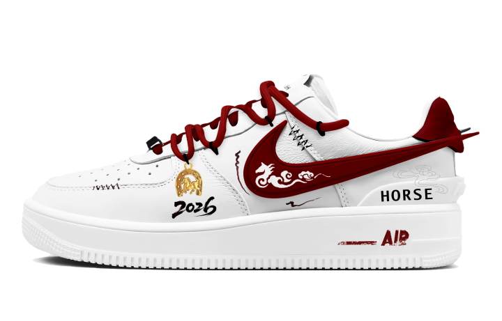 Nike Nike x AMBUSH Air Force 1 Chi Jilingyun Leather Lightweight And Breathable Low top Skateboard Shoes Unisex Red