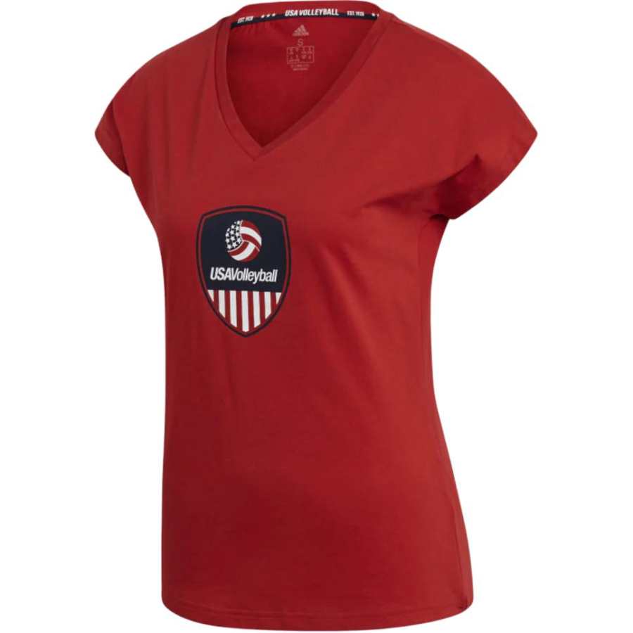 Adidas Adidas T Shirts Women's Red V Neck