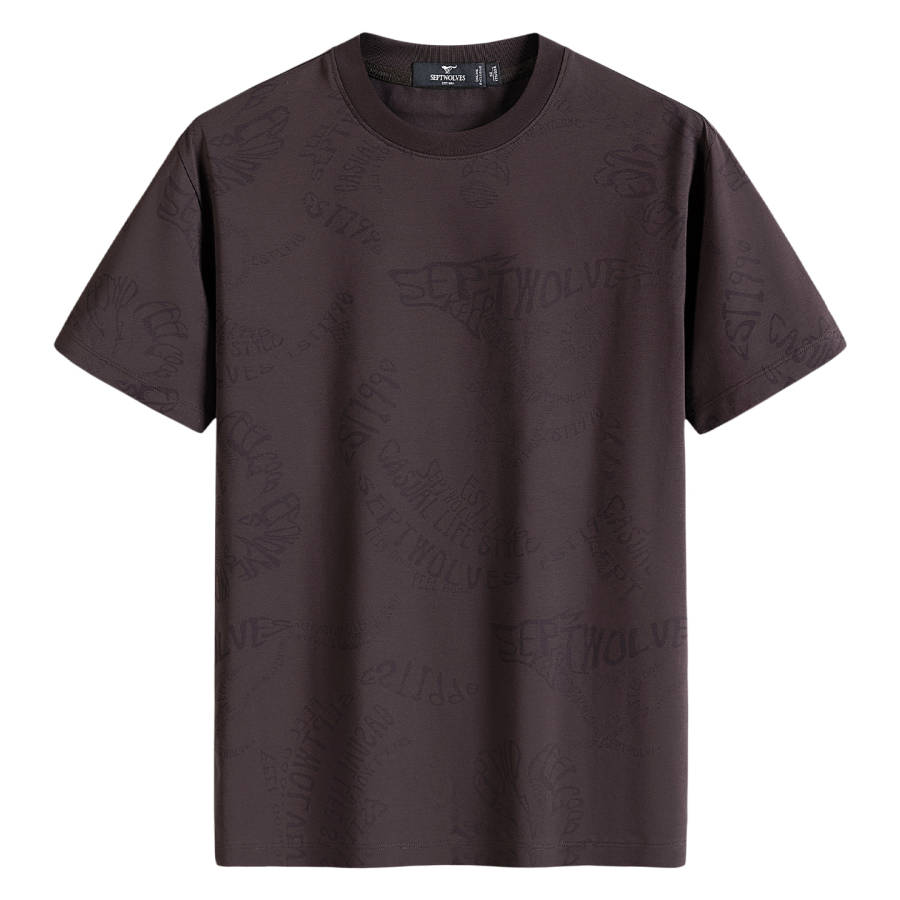 SEPTWOLVES SEPTWOLVES T Shirts Men's Dark Umber Crew Neck