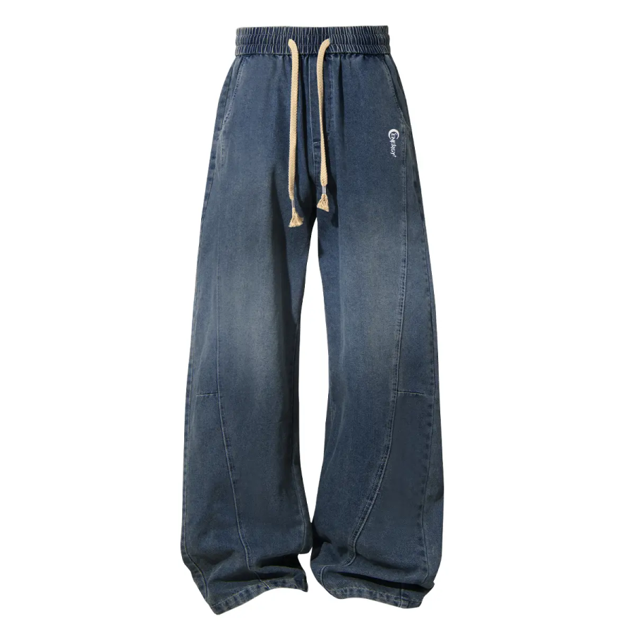 Tonlion Jeans Unisex Moderate Wide Leg Pants