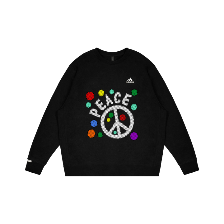 Adidas Adidas LABEL Sweatshirts Unisex Black Crew Neck Moderate