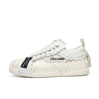CHOUCHOUS Shell Breaking Shoes Limited Edition Top Grain Cow Leather Low top Skateboard Shoes Unisex Eternal White