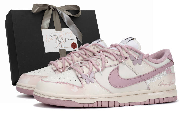 Nike Nike Dunk Pink Mist Butterfly Dream MONE Made, Box Abrasion Resistant Slip Resistant Abrasion Resistant Slip Resistant