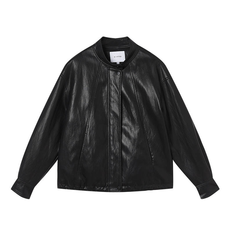 XIANGYING Leather Jacket Women's