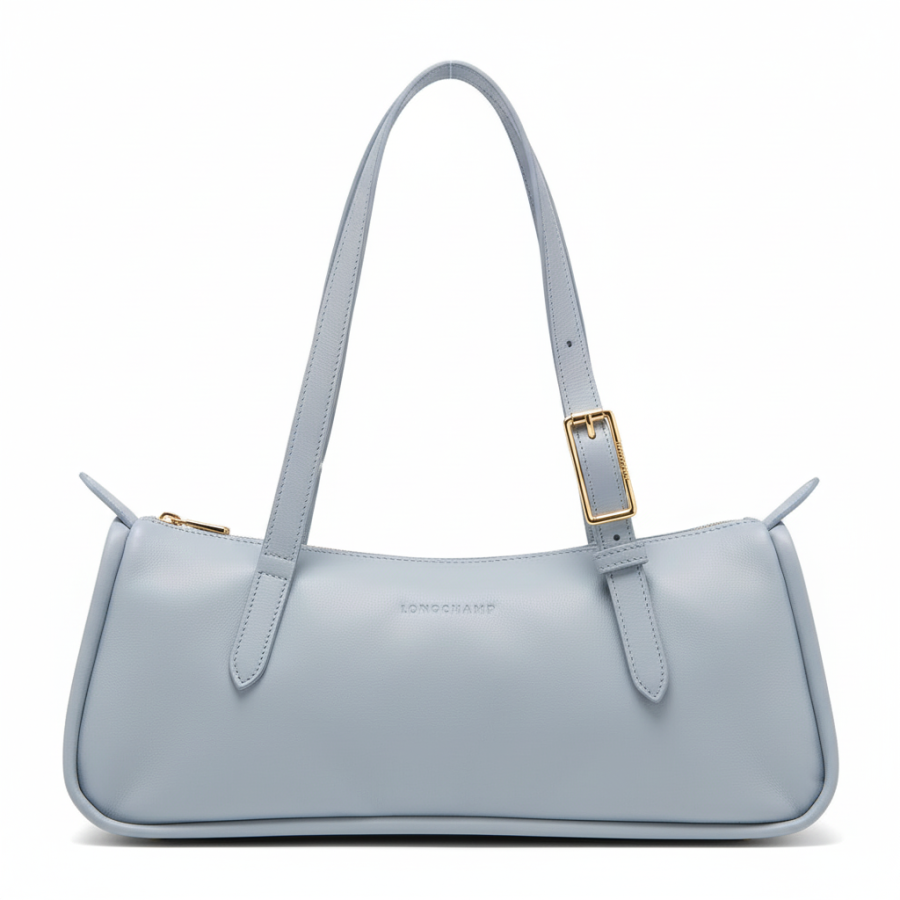 LONGCHAMP Cow Leather Baguette Bag Shoulder Bag Large Women's Sky Blue
