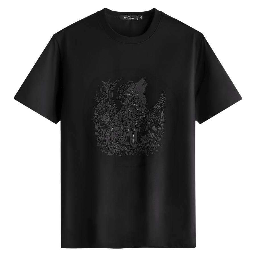 SEPTWOLVES SEPTWOLVES T Shirts Men's Black Crew Neck