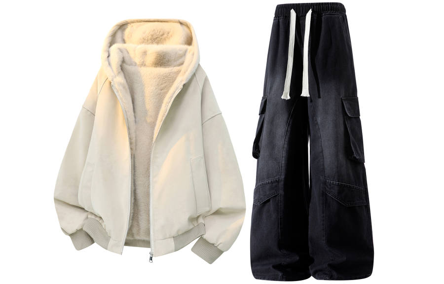 X1617 Casual Sportswear Unisex Hooded Thickened And Fleece Lined