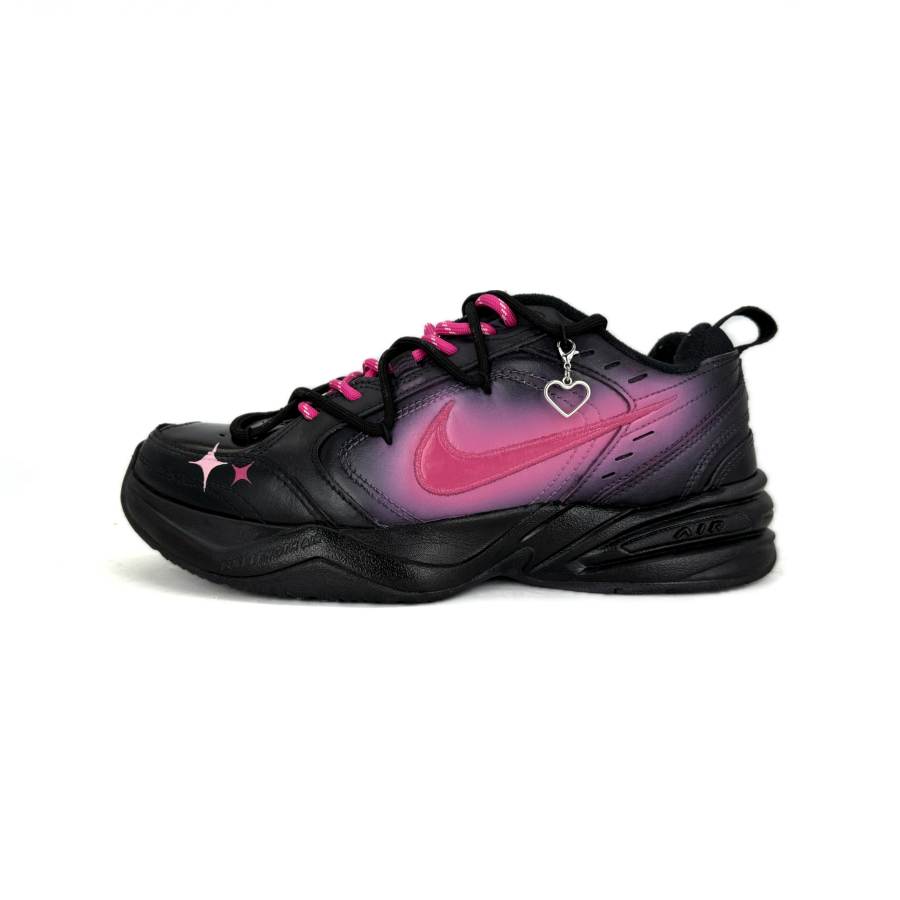 Nike Nike Air Monarch 4 Slip Resistant, Abrasion Resistant, Lightweight Low top Chunky Sneakers Unisex Black Pink