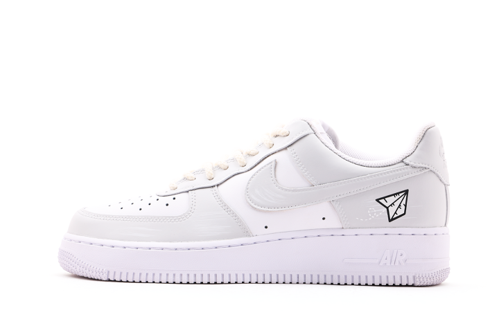 Nike Nike Air Force Leather Wrapping, Wear Resistant And Non Slip Low top Skateboard Shoes Unisex White Yellow