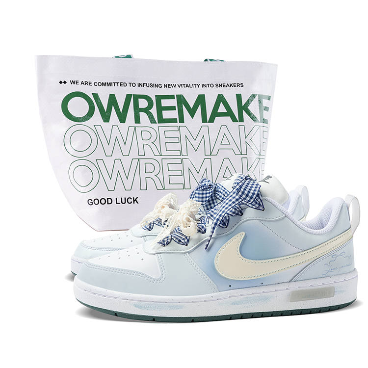 Nike Nike Court Borough Kids' Skateboarding Shoes Blue White Teenagers