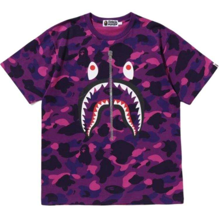 A BATHING APE Color Camo Shark Tee T Shirt Unisex
