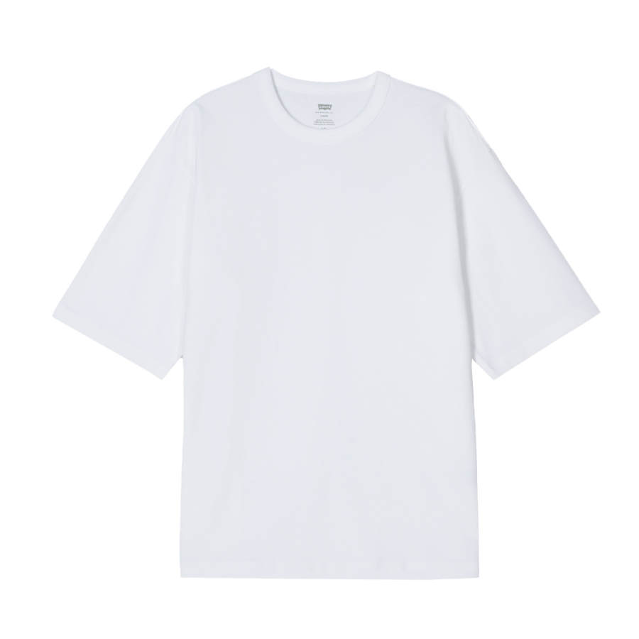 Levis T Shirts Unisex White Crew Neck Moderate Straight Fit