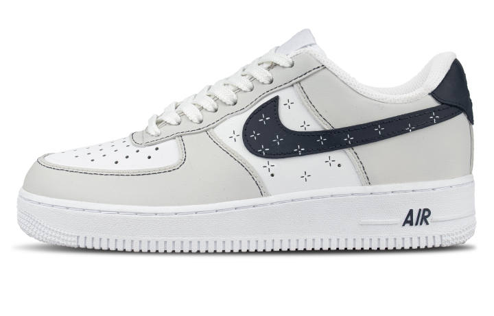 Nike Nike Air Force 1 Leather Abrasion Resistant Low top Skateboard Shoes Women's White Blue