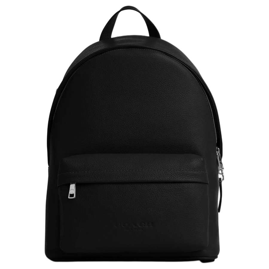 COACH COACH Taylor Cow Leather With Fabric Backpack Large Unisex Silver & Black