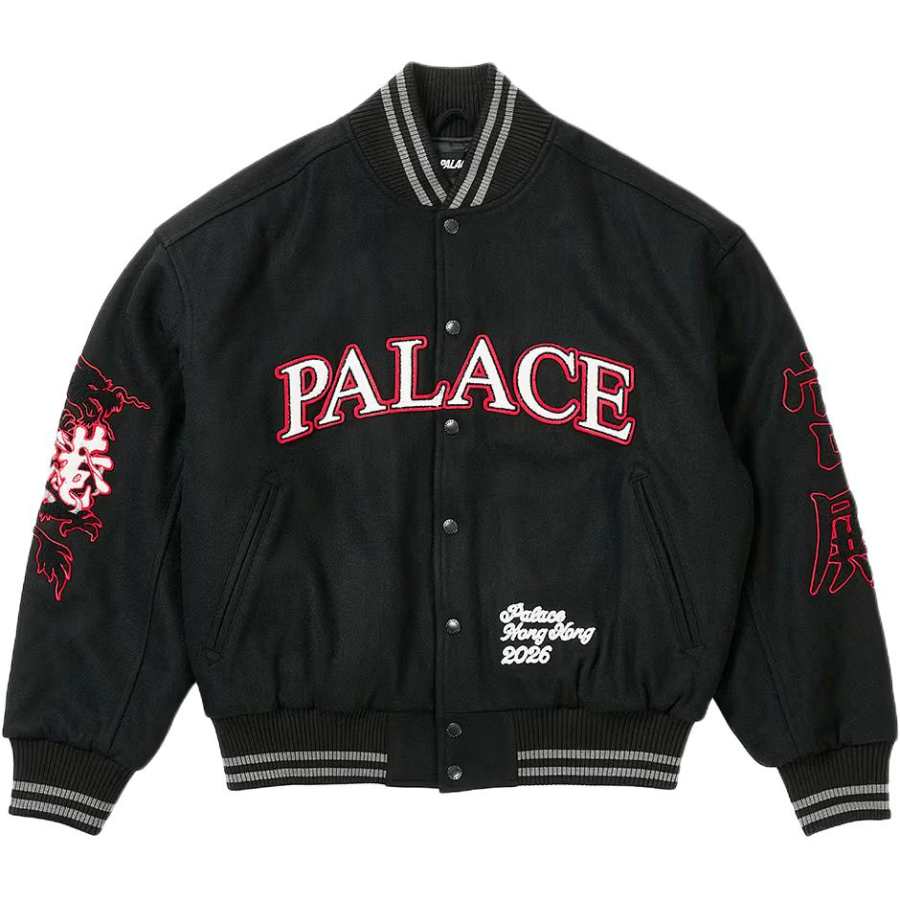 PALACE x NANHUAZUQIUJULEBU,LIANMINGKUAN SS26 Baseball Jacket Unisex