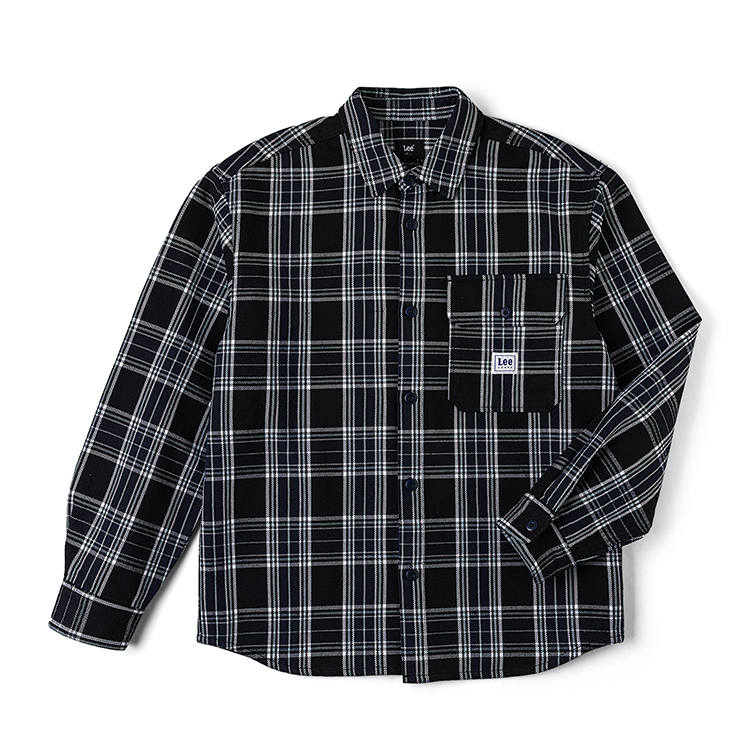 Lee Lee Shirts Men's Black Lapel Moderate Shirt
