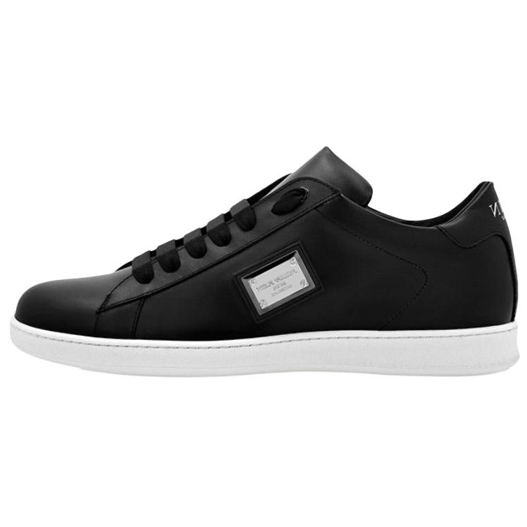 PHILIPP PLEIN Cow Leather Low top Skateboard Shoes Men's Black