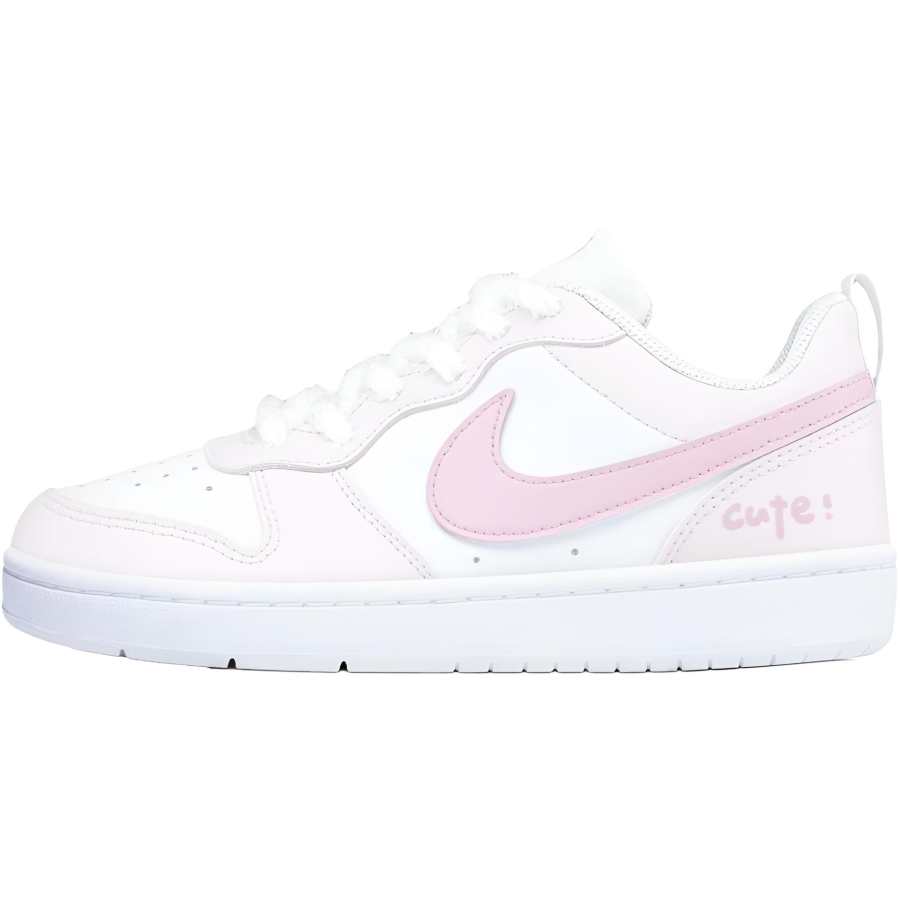 Nike Nike Court Borough Light Pink Cute Synthetic Leather Cushioning, Wear Resistant Low top Skateboard Shoes Pink Unisex