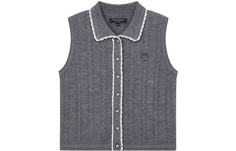 Teenie Weenie Knitwear Women's Gray Lapel Moderate Cardigan