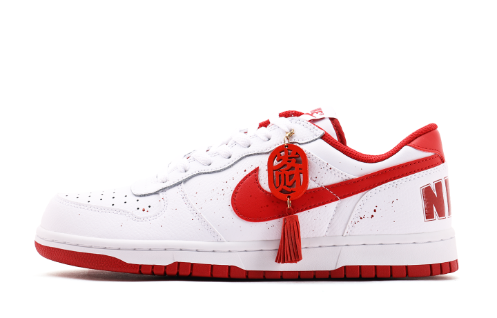 Nike Nike Big Cushioning Coverage Slip Resistant Low top Skateboard Shoes Unisex White Red