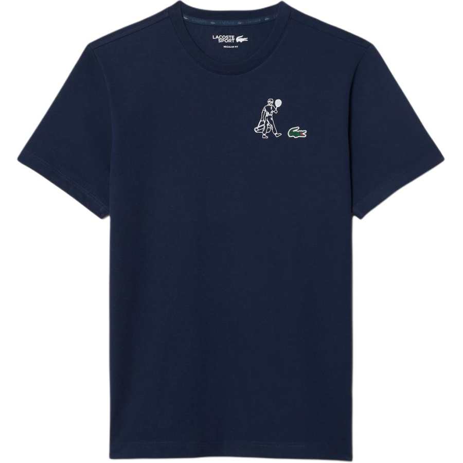 LACOSTE T Shirts Men's 166/Navy Blue Crew Neck