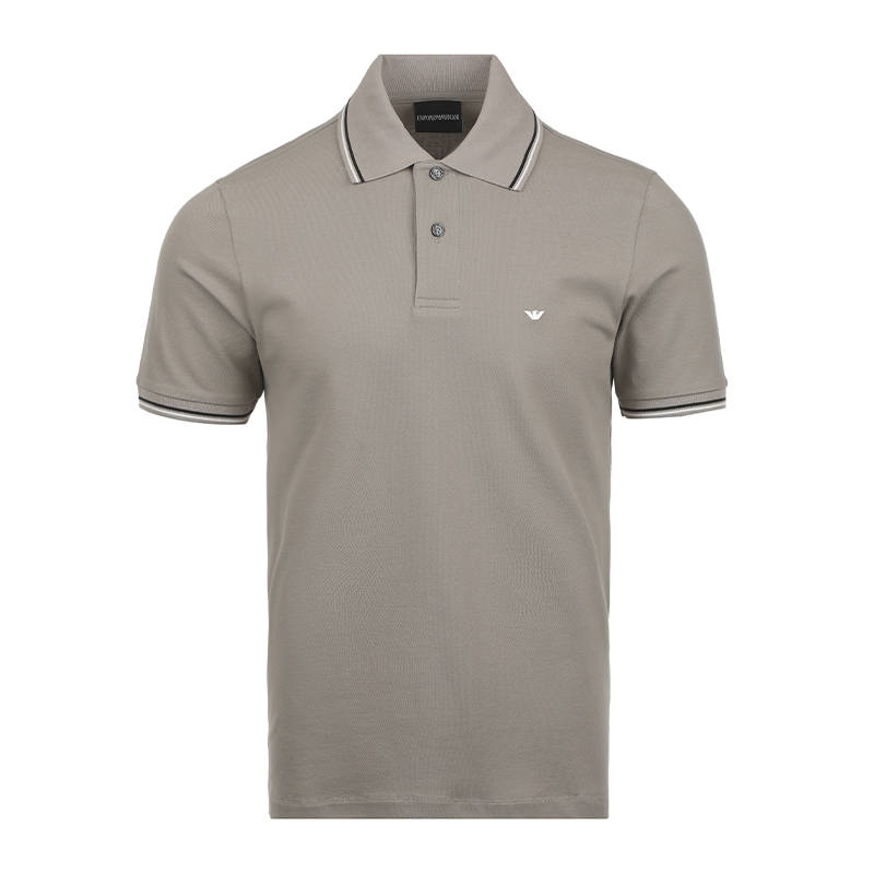 Emporio Armani piped cotton polo shirt