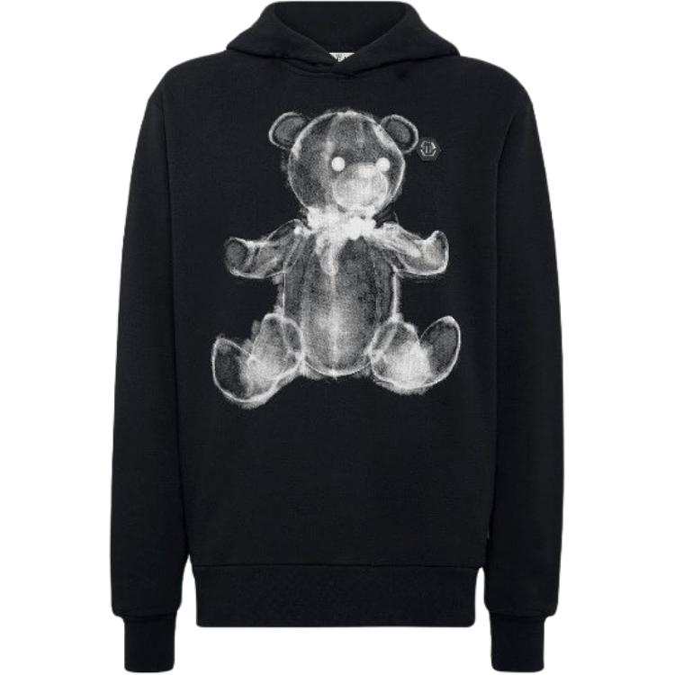 PHILIPP PLEIN Sweatshirts Men's Black Hooded Non Detachable Moderate