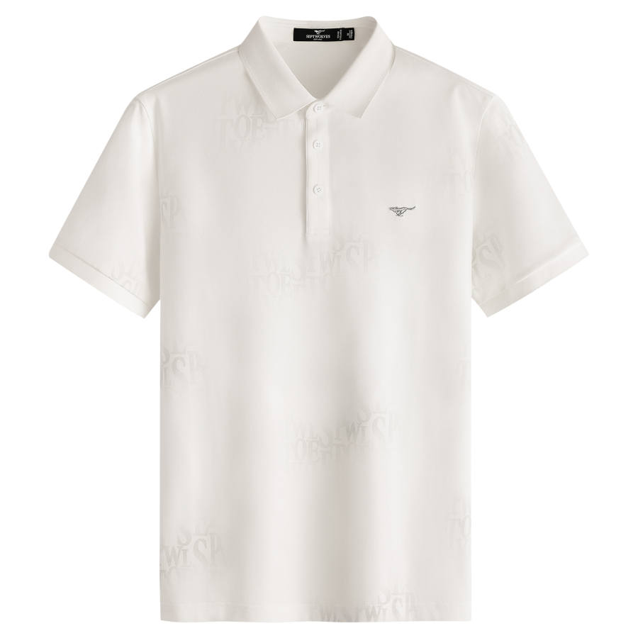 SEPTWOLVES Polo Shirts Men's Raw White Lapel Moderate Straight Fit
