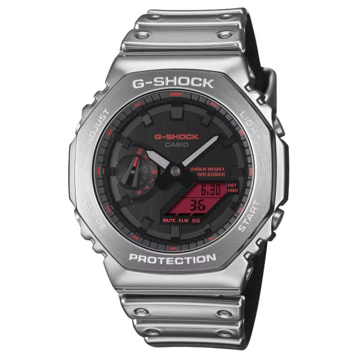 CASIO CASIO FINE METALLIC Quartz Movement Silicone Strap Watch Men's Watches Black Dial