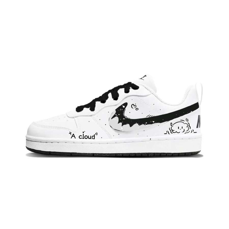 Nike Nike Court Borough Cloud Mountain Galaxy Synthetic Leather Low top Kids' Skateboarding Shoes Black