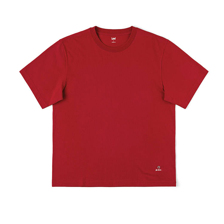 Lee Lee T Shirts Men's Red Crew Neck Thin Straight Fit