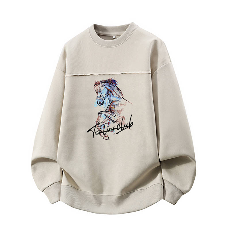 Tonlion Sweatshirts Unisex Crew Neck Moderate Regular