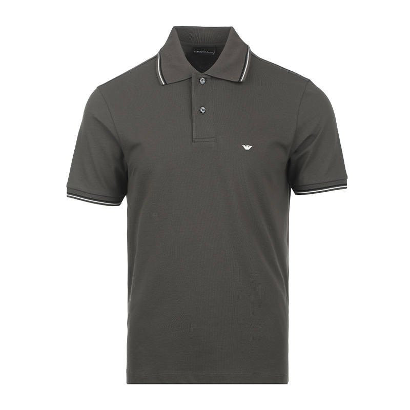 EMPORIO ARMANI SS26 Short Sleeved Polo Shirt Men's Dark Gray