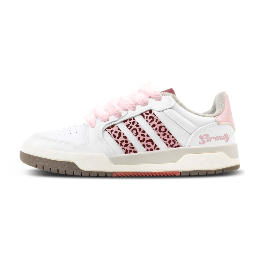Adidas Neo Entrap Pink Leopard Print Slip Resistant Abrasion Resistant Low top Skateboard Shoes Unisex Pink White