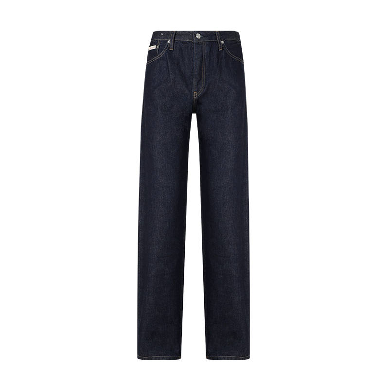CALVIN KLEIN Denim Straight Fit Pants Women's Dark Blue