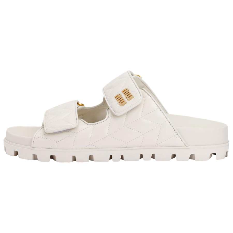 MIU MIU Slide Slippers Women's White