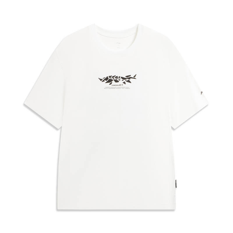 Li-Ning Li Ning Outdoor CF Tracing Loose Fit Crew Neck T Shirt Unisex White
