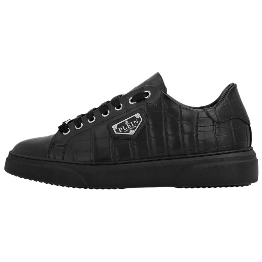 PHILIPP PLEIN Crocco Low top Skateboard Shoes Unisex Black